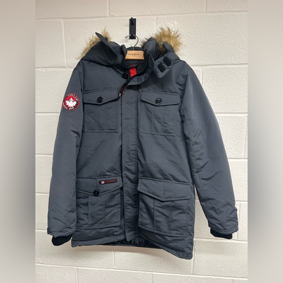 Women’s Canada Weather Gear Gray Parka Faux Fur - Size Medium - Picture 1 of 5